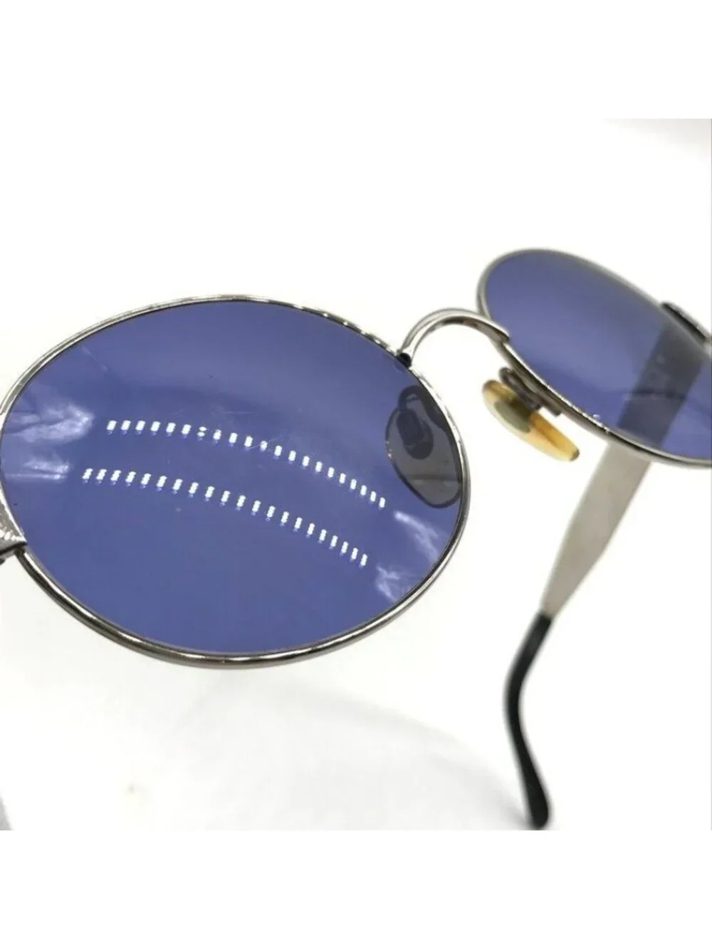 Chanel Logo Sunglasses Eyewear Blue Silver